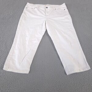 J. Jill Jeans Women 18 White Authentic Fit Cropped Straight Leg Stretch Denim
